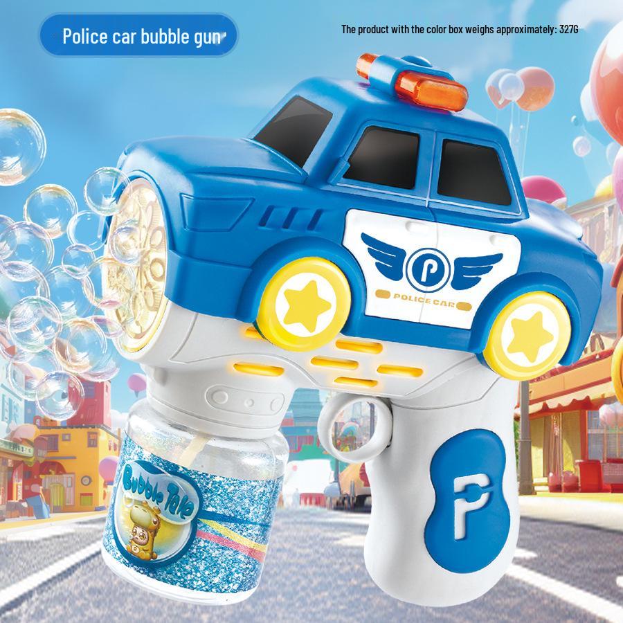 Electric Bubble Fire Truck Toy: Automatic Light-up Bubble Gun for Kids' Outdoor Fun