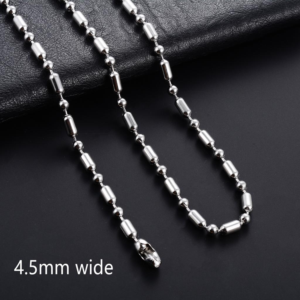 Fashion Stainless Steel Beads Necklace Link Bamboo Neck Chain for Men Women No Fade Collar Choker Copper Color Metal Jewelry