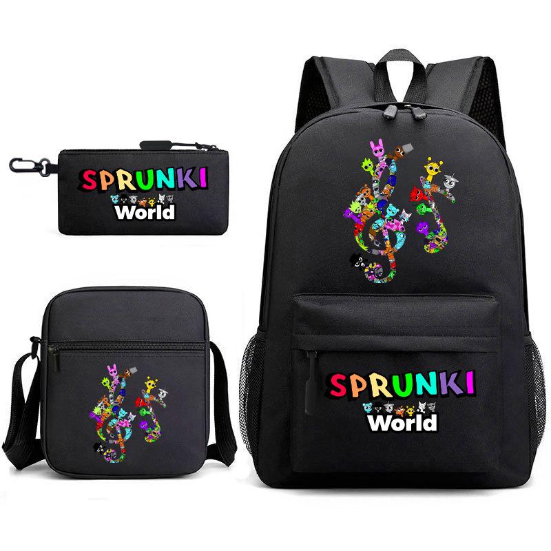 Rhythm box cartoon animation primary school schoolbag sprunki fourth grade lightweight burden reduction large capacity backpack bag