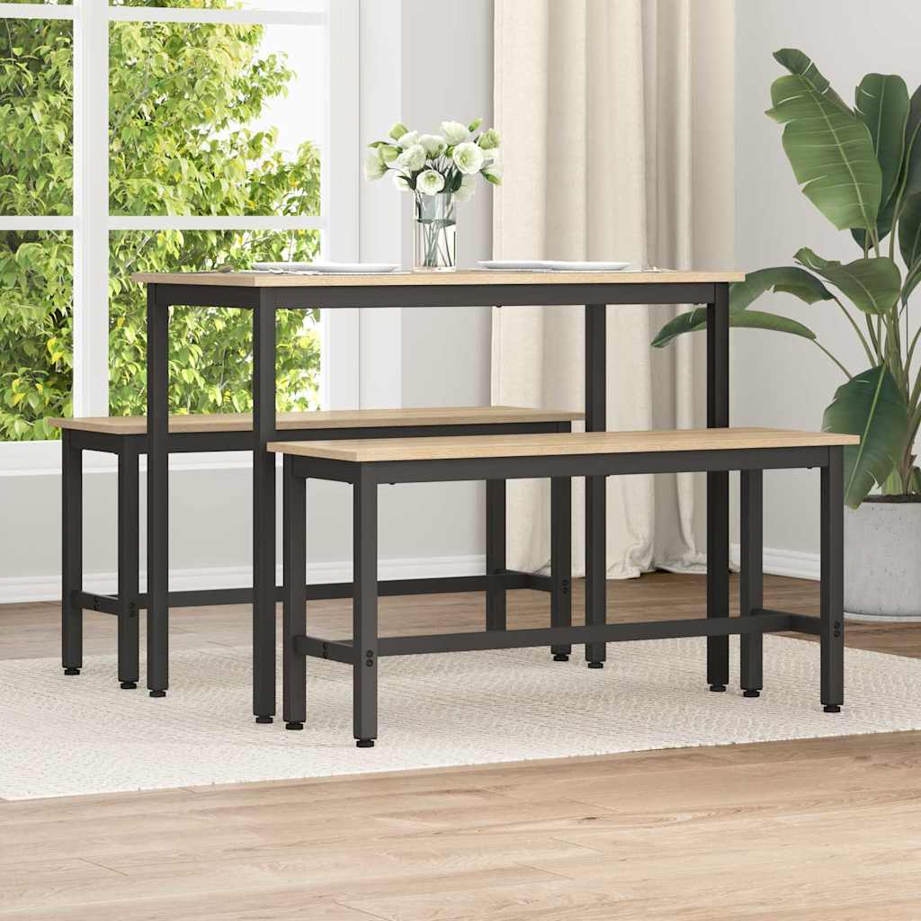 Dining Bench Set 2 pcs Sonoma Oak Finish 100 x 32.5 x 48.5 cm