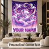 Unicorn (374) Theme Personalized Tapestry Custom Name Text Wall Hanging Tapestry Home Background Decoration