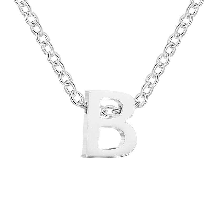 eManco Gold-Plated Stainless Steel Letter Necklace with European & American Pendant