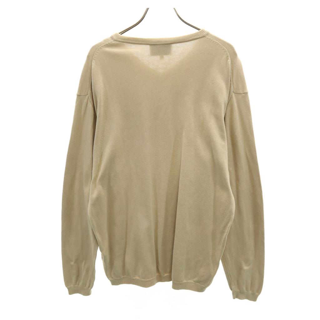 ARMANI JEANS 90s Made in Italy Old Long sleeve V neck knit M beige Men's Used