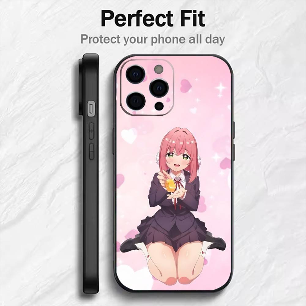 The 100 Girlfriends Hakari Anime Role Phone Case For iPhone17,16,15,14,13,12 Plus,Max Soft Silicone Black Cover