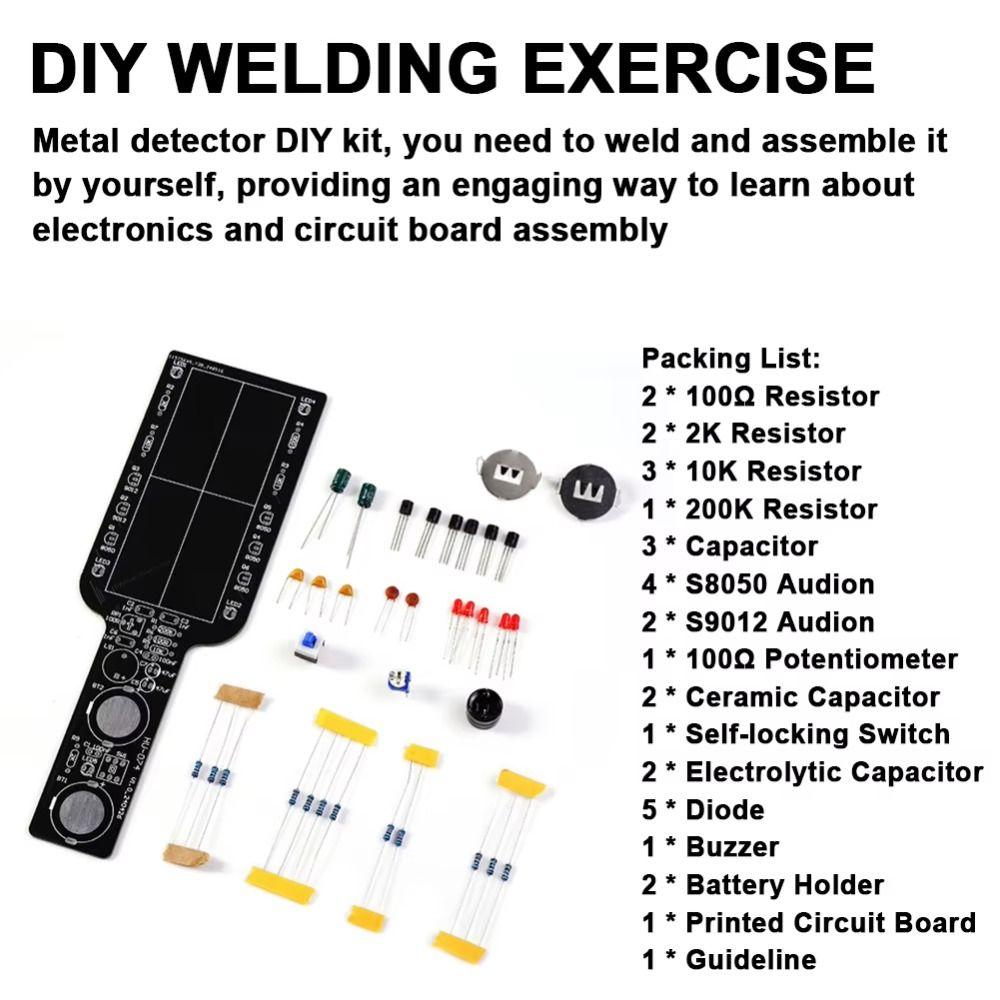 60mm Sensor DIY Metal Detector Kit Non-contact Sensor Metal Detector Module  Soldering Practice