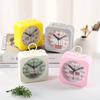 Simple Cartoon Small Alarm Clock Square with Lifting Ring Cute Shape