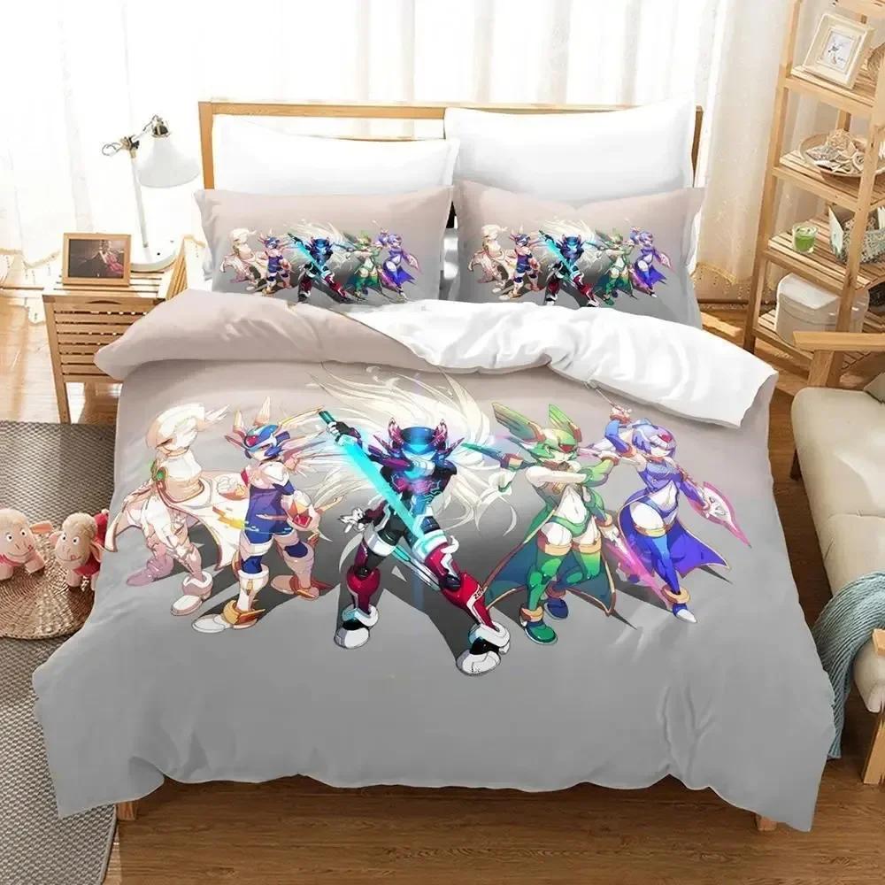 3D New Anime Game Mega Man Zero Bedding Set Printed Bed Set With Pillowcase Bed Duvet Cover Single Double Queen Super King Size