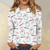 Women's Daily Casual Long-sleeved Flowers Printed Crew-neck Top