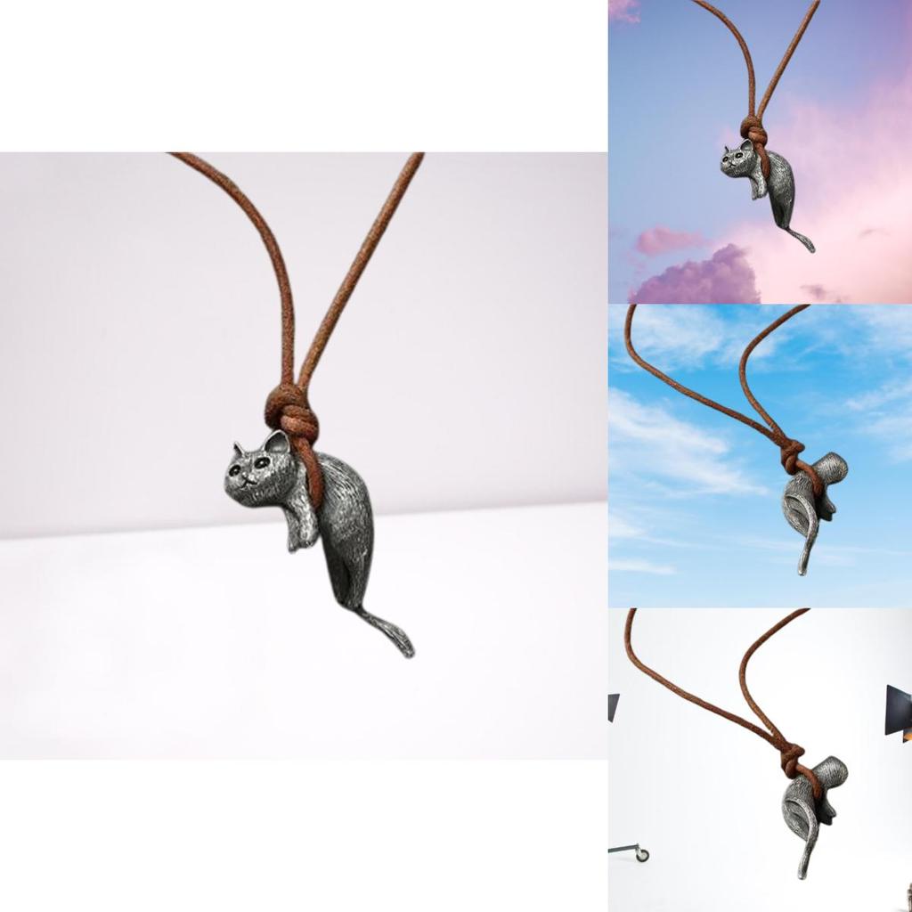 Charming And Stylish Pure Copper Retro Cat Necklace For Men And Women 73 Characters