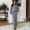  Cross-border European and American Autumn New Fashion Casual Comfortable Simple Top Waist Hip Skirt Women's Clothing