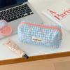 Plaid Quilted Large Capacity Makeup Bag - Soft, Portable Handbag for Students