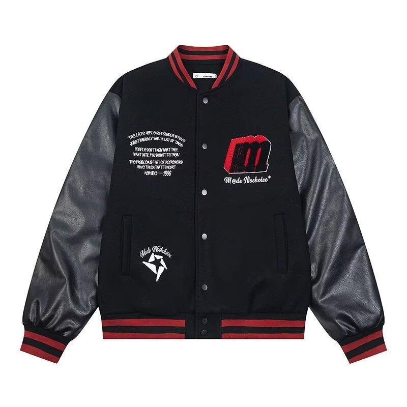 High Street Hip Hop Fashion Jacket INS Unisex Trendy Spring Autumn Vintage American Retro Baseball Jacket