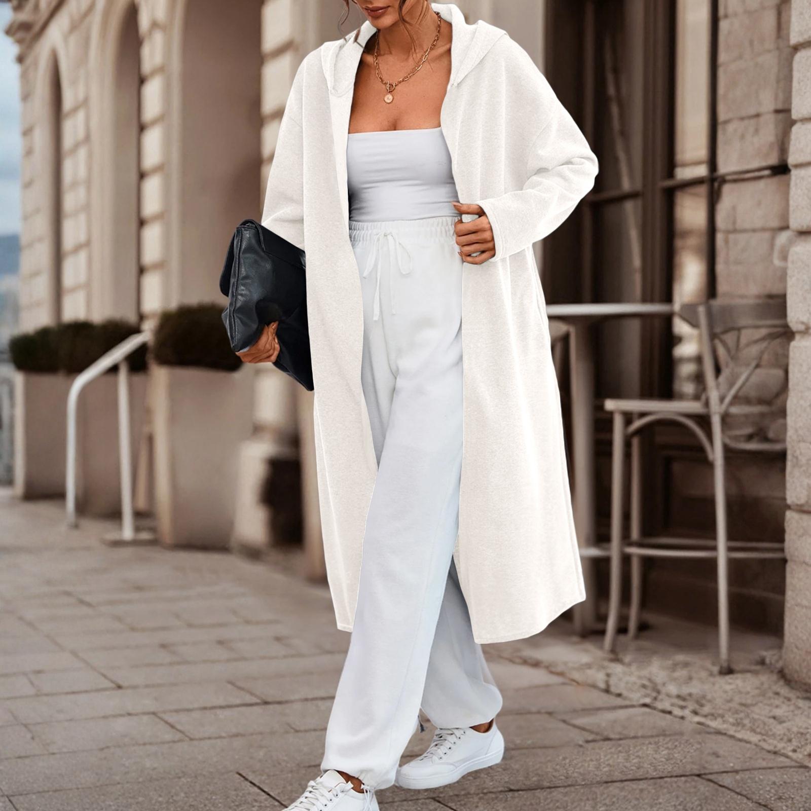 

Women s Fashionable Casual Long Cardigan With Long Sleeves In Solid Color XL