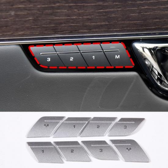 For Jaguar XJ 2010-19 Seat Memory Button Decoration Sticker Stainless Steel 8PCS
