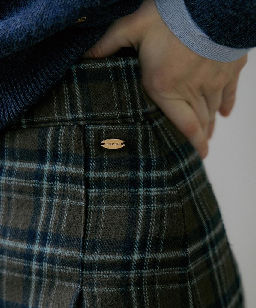 Riorg Eot Checkered Pleats Mini Skirt Brown