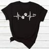 Frauen T Shirt Mode Hund Herzschlag Druck T-shirt Lustige 90er Jahre Druck T T-shirt Frauen T-shirt für Weibliche rote Hemd Kleidung Tops