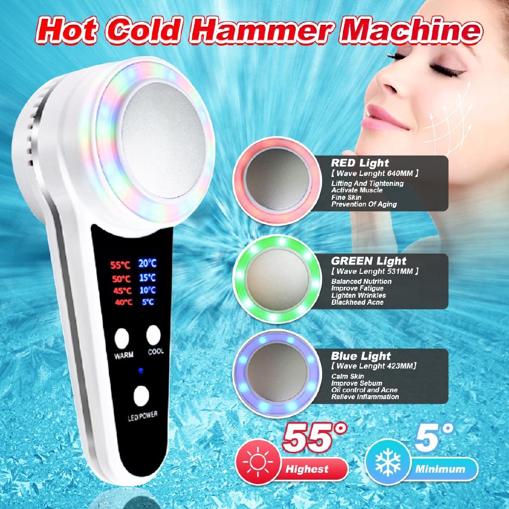 Hot Cold Hammer Cryotherapy Face Lifting Skin Rejuvenation Spa Facial Massager Electric anti aging Skin Tightening Device