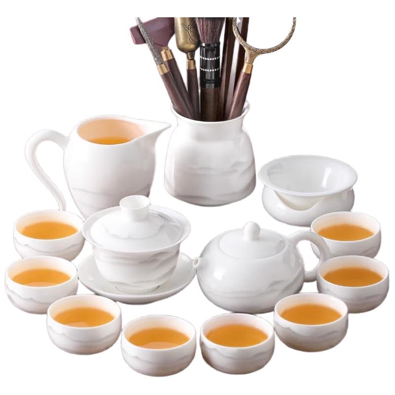 Premium Dehua White Porcelain Kung Fu Tea Set