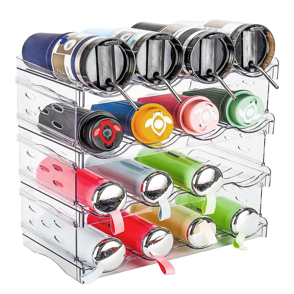 Multifunctional Organiser Rack Durable Multi-Layer Water Bottle Wine Drink Tumblers Organiser For Kitchen Cabinet Fridges Pantry