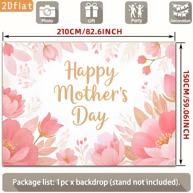 2D Happy Mother's Day Celebration Background, Soft Pink Flower Decor