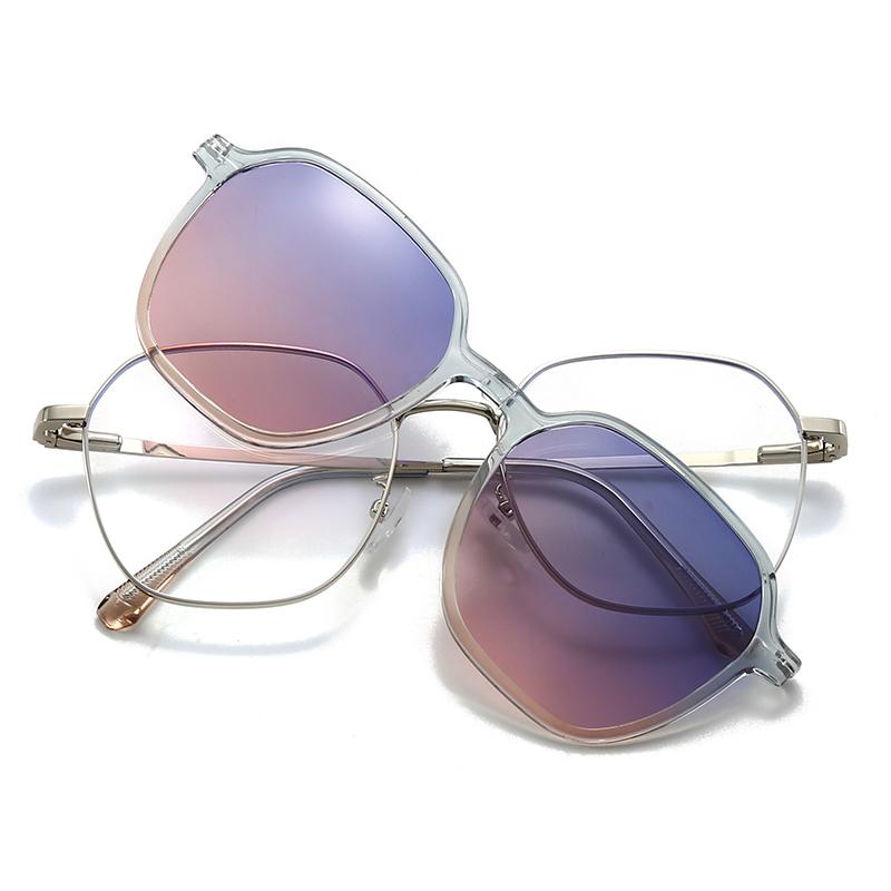 Vintage Square Sunglasses Set with 2 Replaceable Lenses Women Fashion Polarized Shades Trendy Design Outdoor Sun Glasses