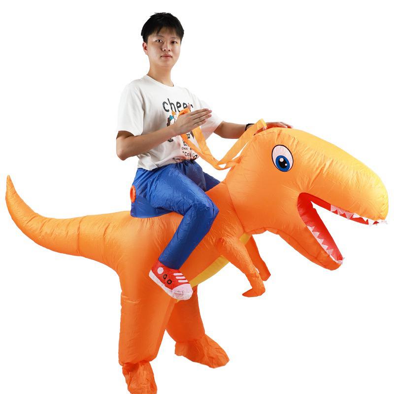 Cartoon Dinosaur Funny Props Costumes Tyrannosaurus Rex Mount Inflatable Suit Amusement Park Cosplay Performance Costume