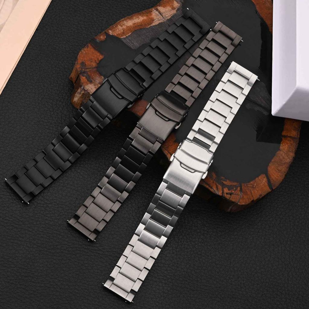 WOCCI 22mm Metal Watch 316L Stainless Quick Dark Gray Men's Band, Steel, Release,