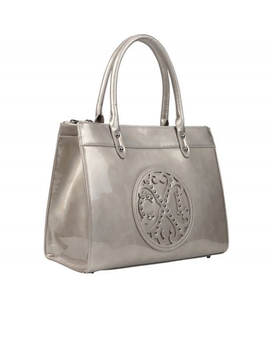 Sac à main - CHRISTIAN LACROIX - Argent - Verni - 36x26x13 cm - Zippée