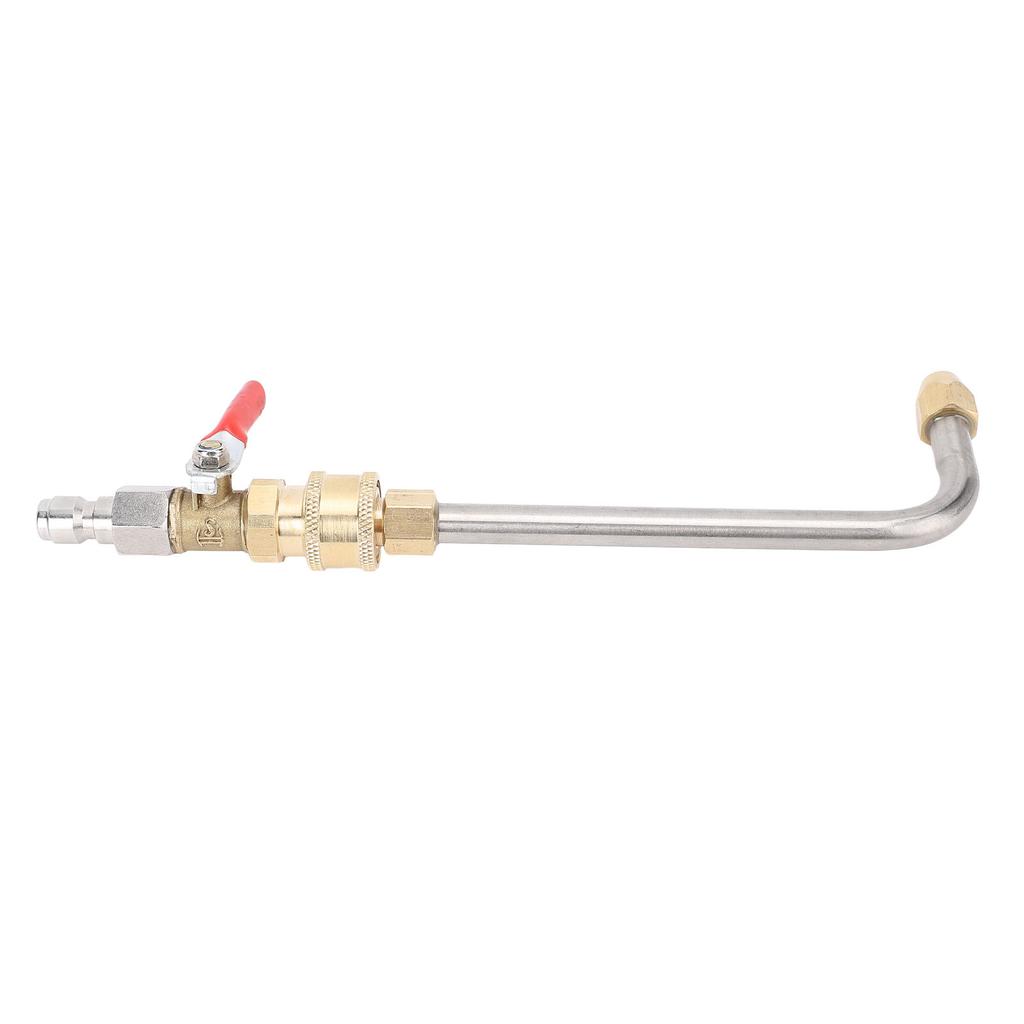 Curved Pressure Washer Extension Wand with Ball Valve 1 4 Inch Connector Power Washer Gutter Cleaner Attachment Rod U