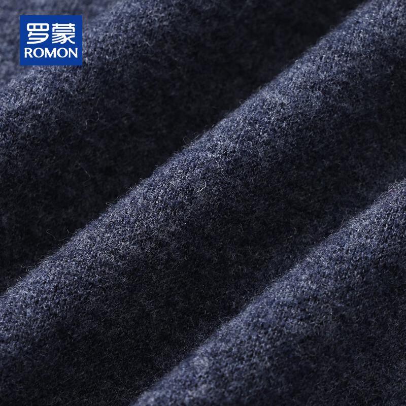 ROMON Men's 100% Pure Wool Thick V-Neck Button Cardigan