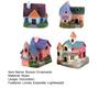 4Pcs Micro Landscape Ornaments Miniature Colorful Brick Villa Building Statue Resin Craft Gardening Art DIY Model Fairy Garden Succulent Flower