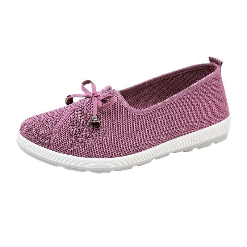 Spring and summer new fly-woven shoes medium shoes plus negative soft-soled cloth shoes