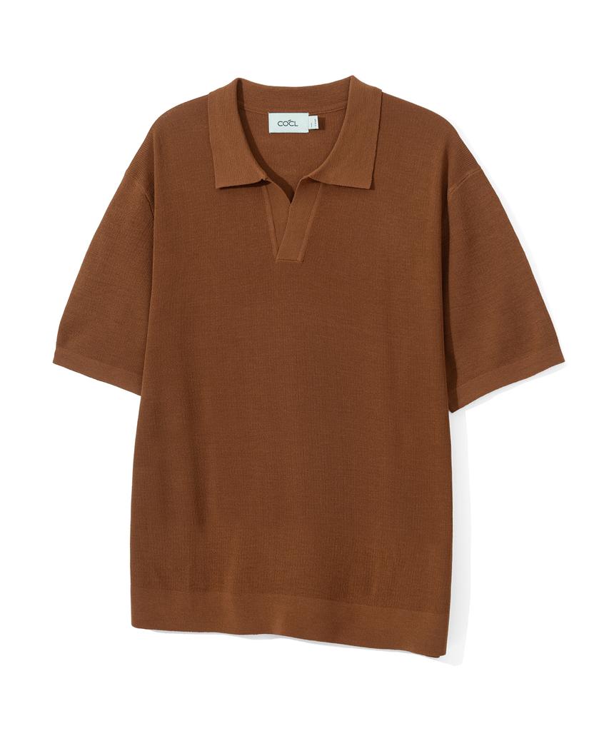 COSTUME O’CLOCK Cool Linen-Like Collar Short Sleeve Knit_9 Color Cooskt045 (B Type)
