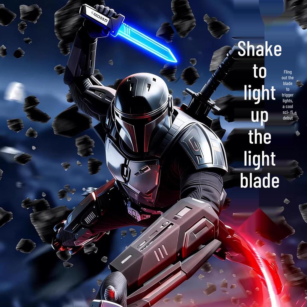 Double-Blade Rotating 2-in-1 Samurai Luminous Laser Sword - Retractable Toy for Creative Boys
