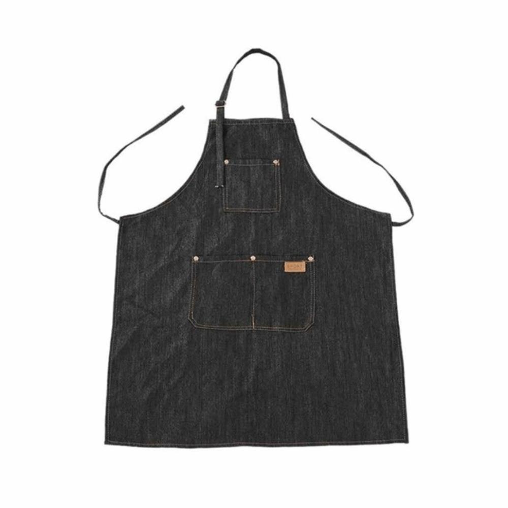 Lightweight Salon Working Clothes with Pockets Barber Cloth Wrap Denim Apron Uniform  Cooking