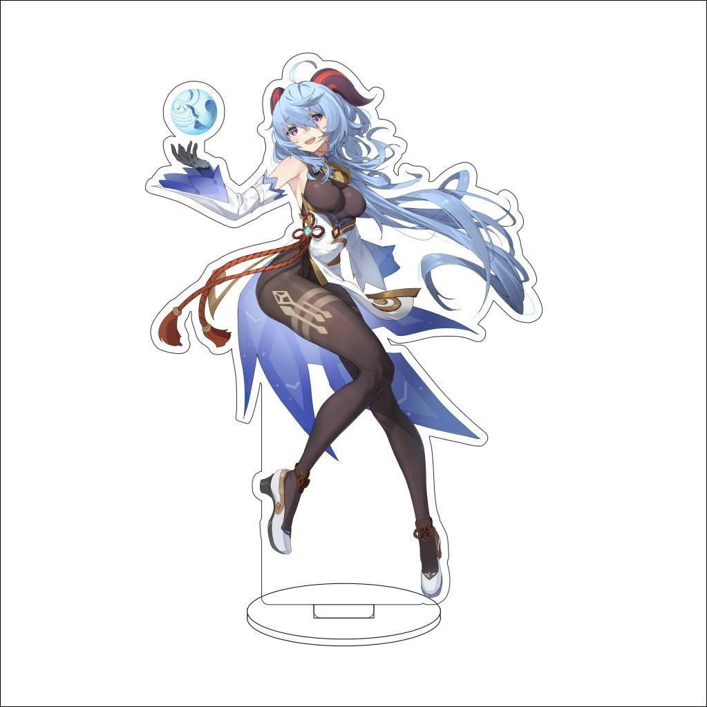 16CM Anime Genshin Impact Figure Stand Model  Ganyu Cute Desk Decor Standing Sign Gifts