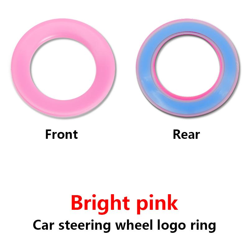 hijk1 ABS Carbon Fiber Pattern Car Logo Steering Wheel Decoration Sticker Accessories For VW R Gti Line Passat Golf 5 6 Polo Scirocco