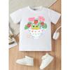 European sizes A 'S Short-Sleeve Crew-Neck T-Shirt Featuring a Small Frog Design in a Vase, Perfect for Casual Outings Or Daily Use