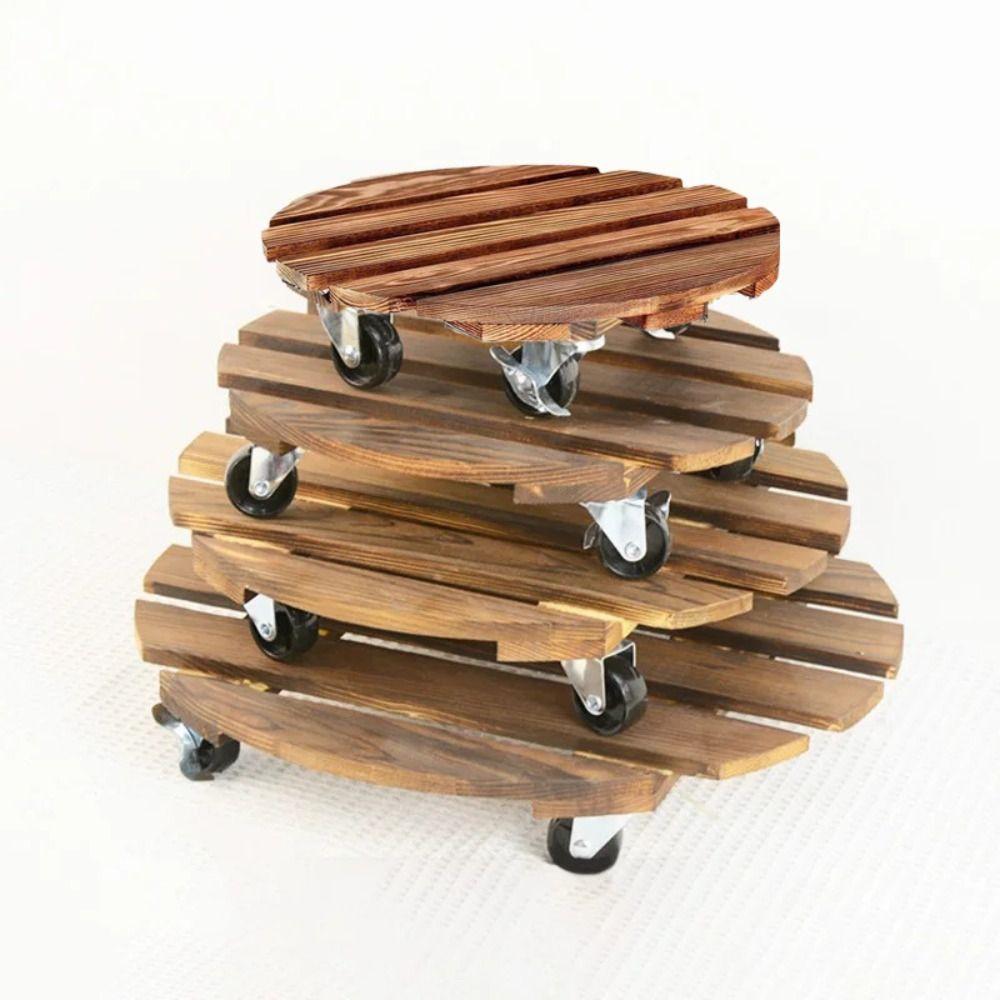 

Деревянная подставка для растений, подставка для растений, 25/30/35/40 см, подносы для горшков на колесиках, уличный