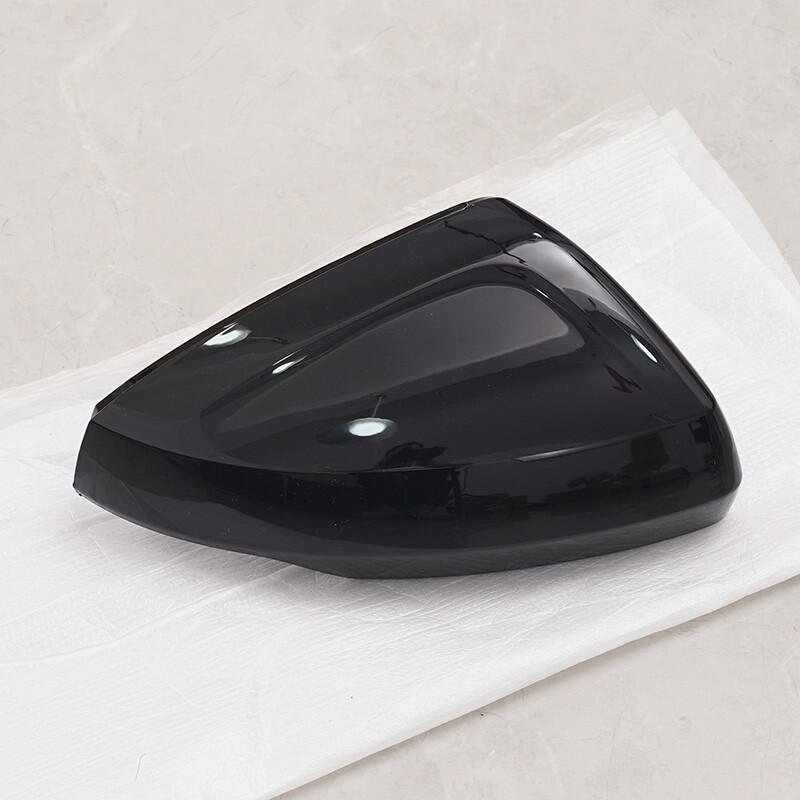 Gloss Black Right Side Door Wing Rearview Mirror Cover Cap For VW Polo 2019~2023
