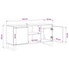 TV Stand Black Oak Effect 104 x 35 x 50 cm Engineered Wood