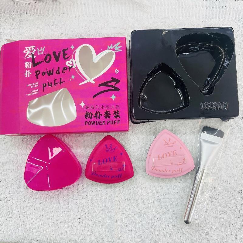 3Pcs Love Makeup Powder Puff Set No Powder Waste No Streaks Perfect For Daily Face Beauty Makeup Not Eating Rice Noodles