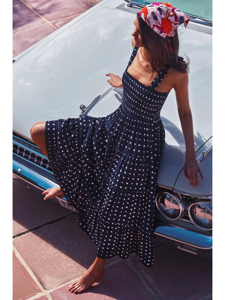 2025 Summer Women's Sleeveless Hot Girl Print Long Dress