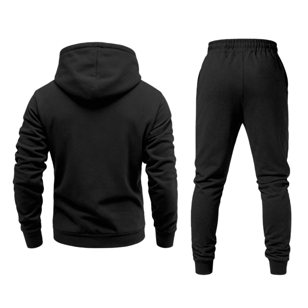 Men's Casual Color Letter,printed Sweatshirt Set, Men's Fleece Hooded Drawstring Sweatshirt And Sweatpants Two,piece Set