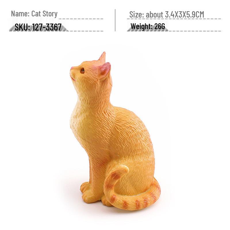 Cross-Border Mini Pet Cat Simulation Model: Orange, Fat, British Shorthair, Farm Cats Decoration Ornament