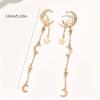 Vintage Metal Star Moon Tassel Pendant Earrings for Women Fashion Gold Color Asymmetric Personality Earrings Jewelry Gifts