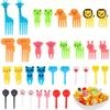 30Pcs Food Picks Mini Fruit Food Toothpicks Plastic Reusable Lunch Animal Dessert Forks Picks For Cake Dessert Pastry Party Supp