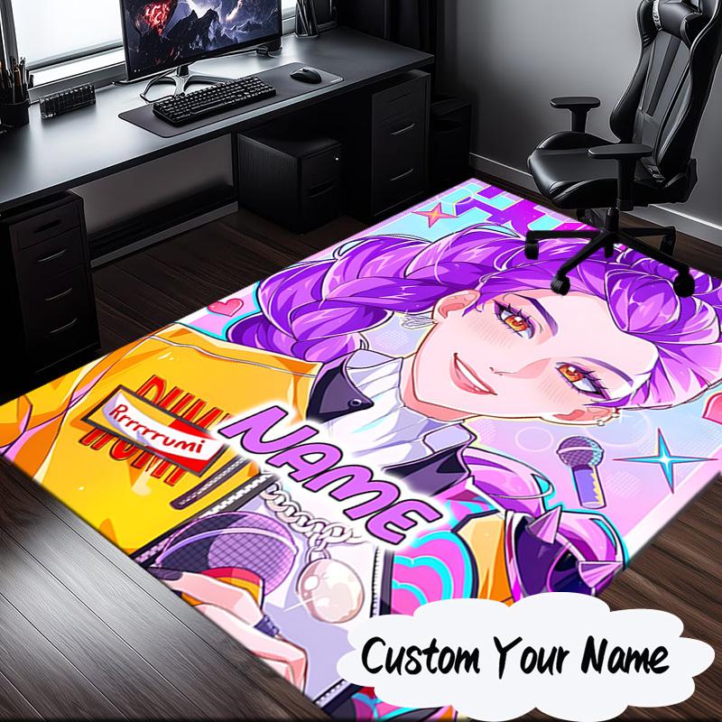 Custom Name KPop Cartoon Carpet, Chair Rug,Area Rug for Office Bedroom living rooms bedroom, Doormat decor Christmas fan gifts