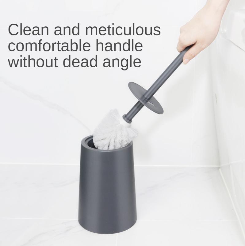Eco-friendly Toilet Brush Set, Plastic with Base for Toilet and Toilet, Silicone Long Handle Cleaning Brush Easy To Store