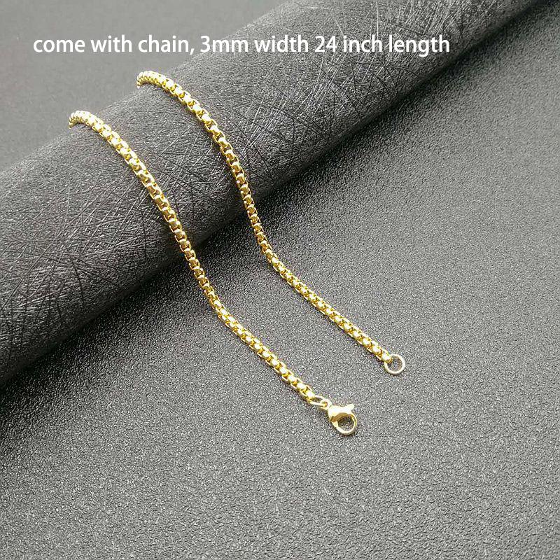 316L Stainless Steel 18k Gold Plated Christian Jewelry Charm Necklace Jesus Cross Pendant